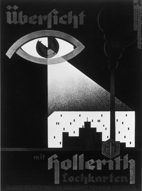 Werbung der Firma Dehomag für Hollerith Lochkarten, verwendet in der Volkszählung von 1933 (Juni 1933)